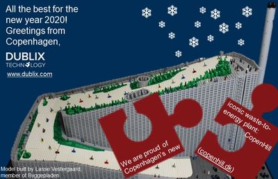 Lego model of new iconic Copenagen waste-to-energy plant.